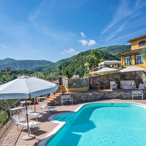 Go for a swim or simply sunbathe around the beautiful pool