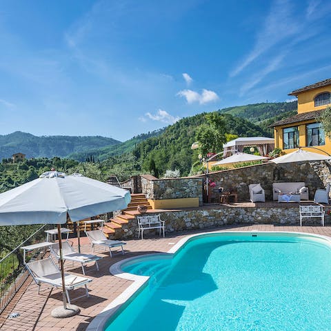 Go for a swim or simply sunbathe around the beautiful pool