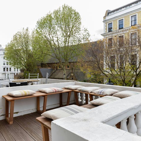 Enjoy a sundowner or two on the street-facing terrace