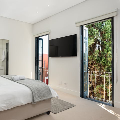 Throw open the big bedrooms windows to make Juliet-style balconies