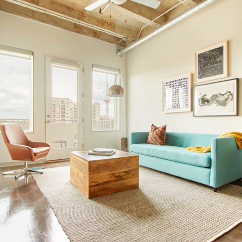 Relax in the light-filled living room