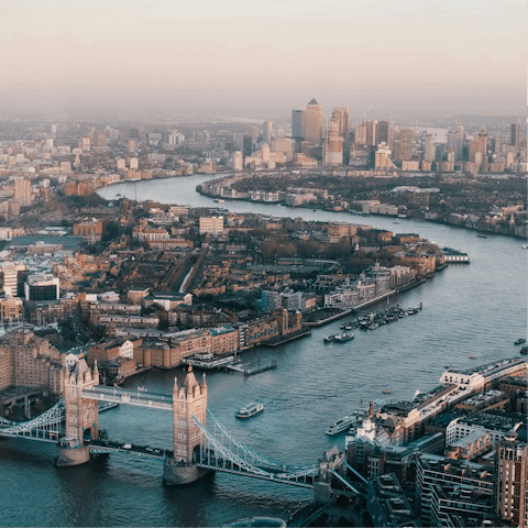 Begin your stay with a boat trip along the River Thames