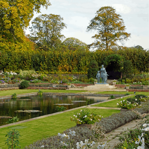 Admire the sunken garden at Kensington Palace, a short walk away