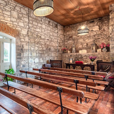 Host celebrations in the on-site chapel, it's perfect for weddings