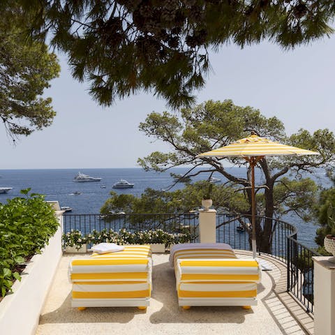 Soak up the sun and admire the sea views from the terrace