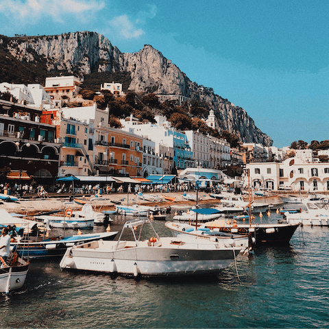 Treat yourselves to a boat tour of the coast of Capri – your host can arrange all kinds of luxurious extras