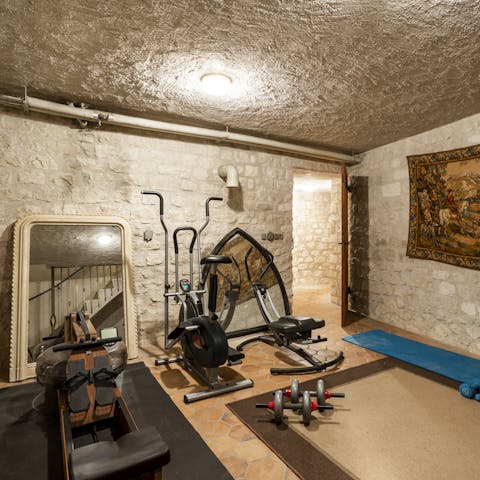 Keep up your exercise routine in the private fitness room