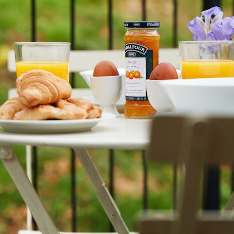 Take your breakfast out onto the terrace and enjoy garden views