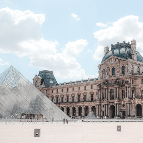 Travel four stops on the metro to admire the Louvre's Mona Lisa