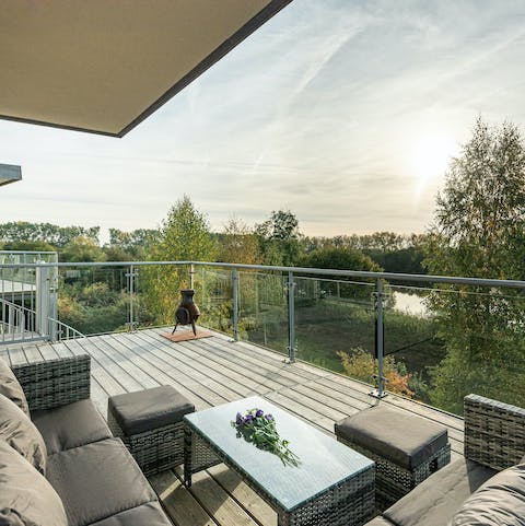 Enjoy the views of the nature reserve from the balcony