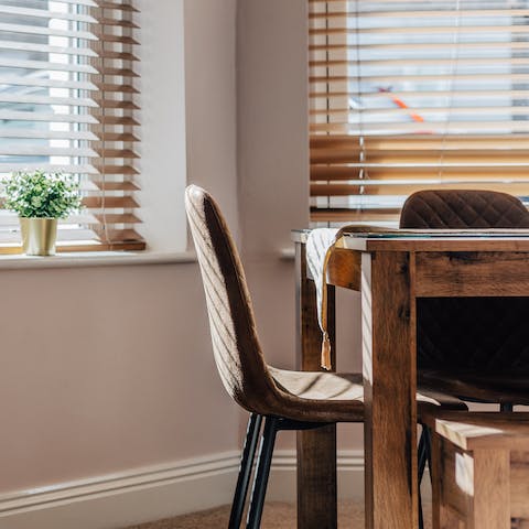 Pull up a chair and start the morning with breakfast in the bay window