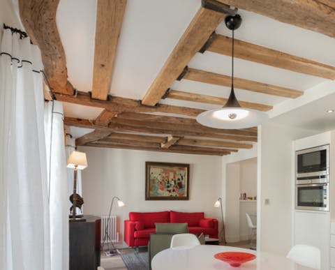 Exposed beams for rustic charm