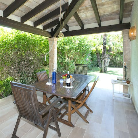 Dine alfresco on the terrace, laying on a lunchtime spread for loved ones