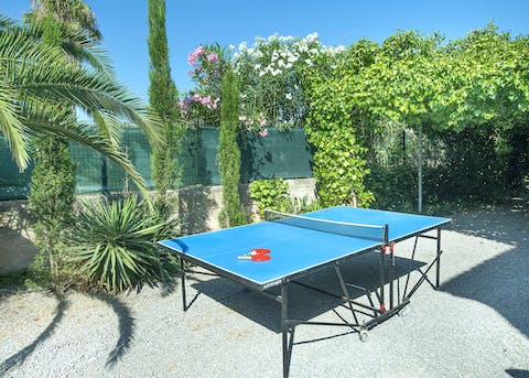 Play a game of table tennis in the delightful gardens 