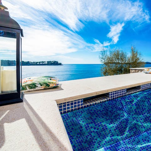 Lap up the captivating views from the private swimming pool 