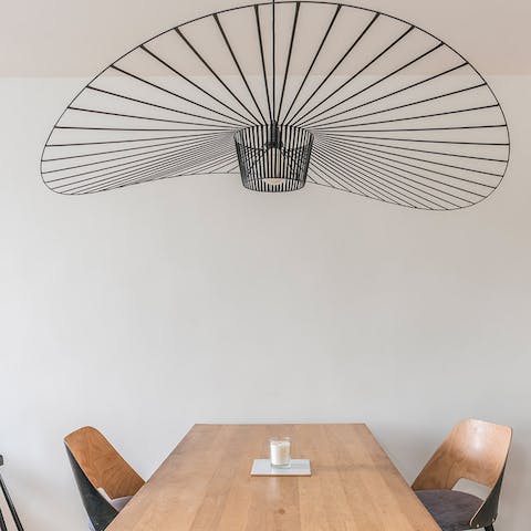 avant-garde-esque dining room light 