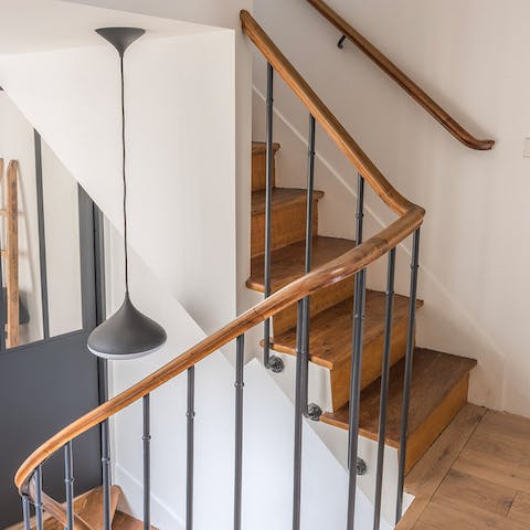country-house style wooden staircase 