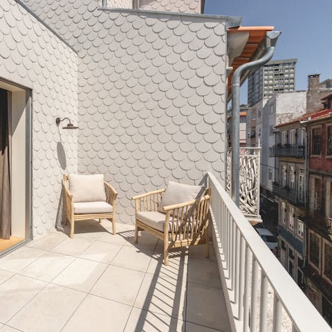 Soak up Porto's rays from your private terrace