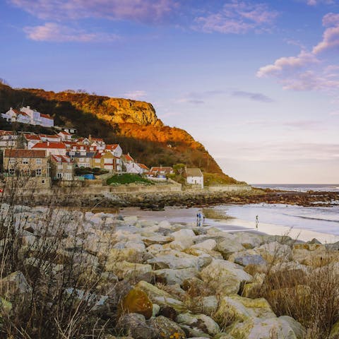 Stay a ten-minute walk from the red-roofed cottages of Runswick Bay
