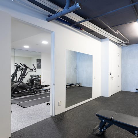 Keep up with your fitness routine in your private gym