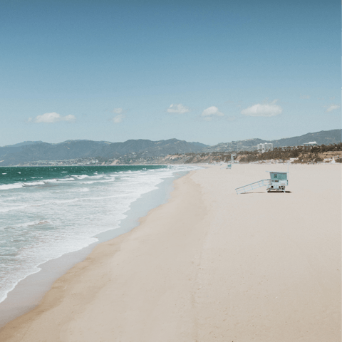 Frolic on Santa Monica's powdery beaches, a twenty-five-minute drive away