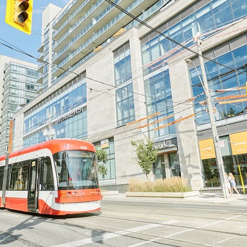 Explore Liberty Village, a six-minute walk from Liberty Market Building