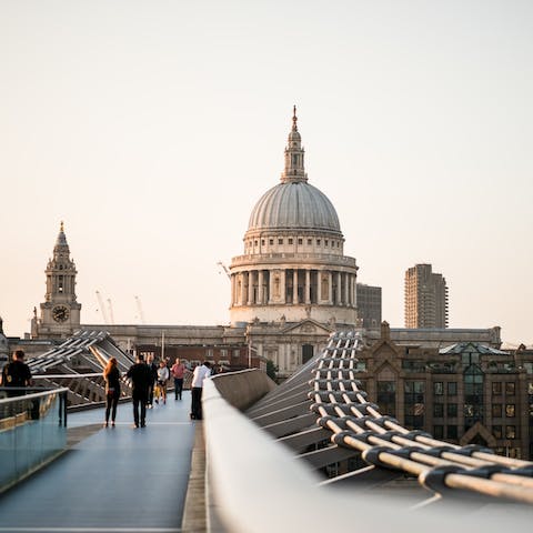Stretch your legs with a stroll to St Paul's Cathedral, twenty minutes away