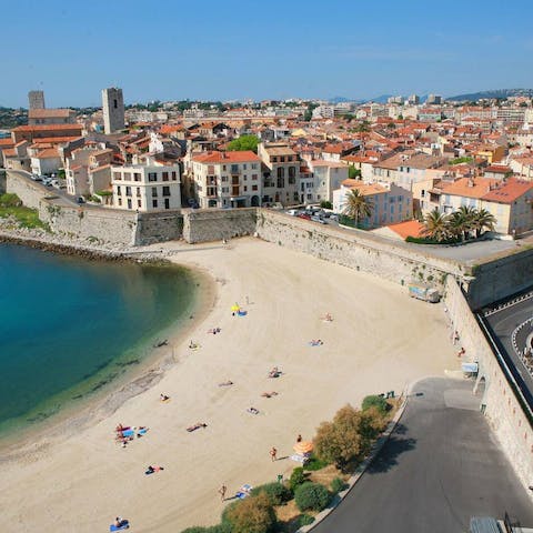 Take in the rays on Antibes' peaceful beach