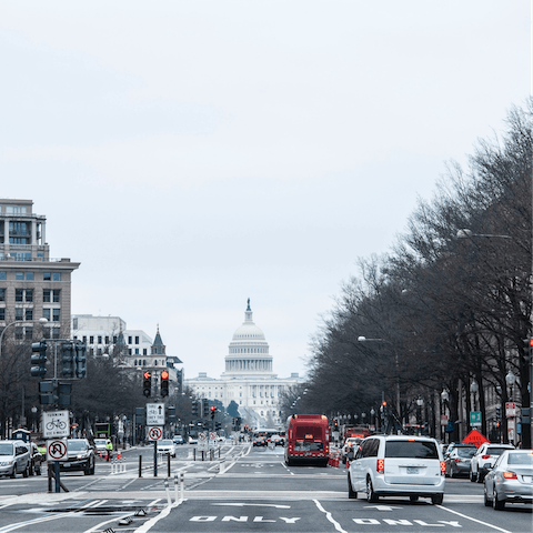 Drive into Washington DC in around twenty minutes and see the sights