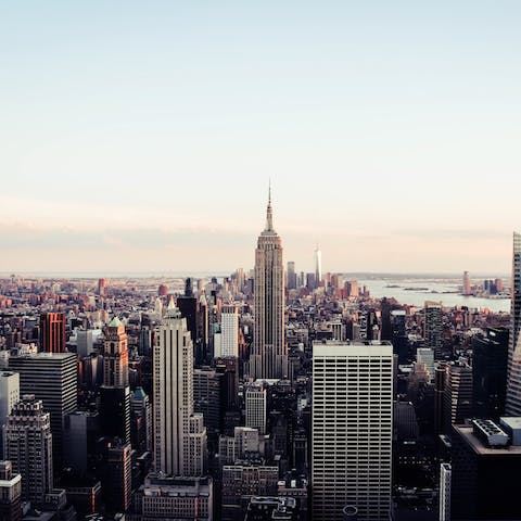 Visit the famous Empire State Building, only a sixteen-minute walk away