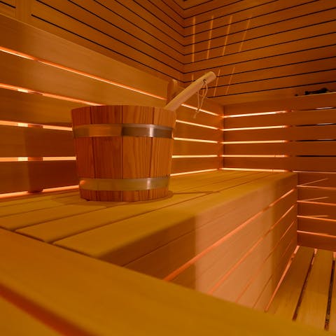 Take some time to yourself in the home's sauna
