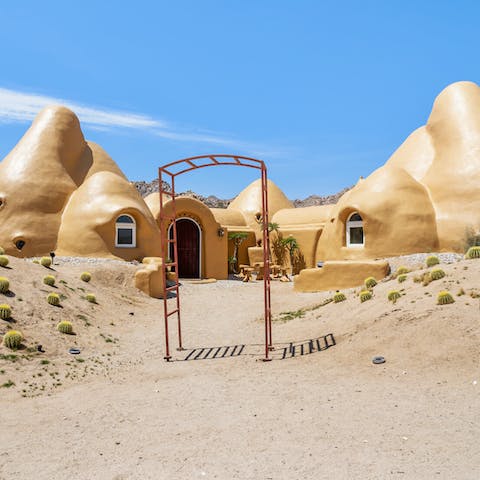 Admire the unique architecture of your new desert home