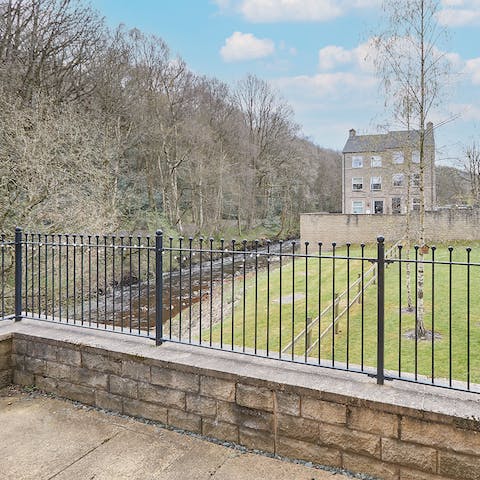 Take a few moments to admire the flowing river Holme