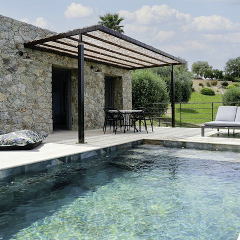 Cool off from the Corsican sun in the private swimming pool