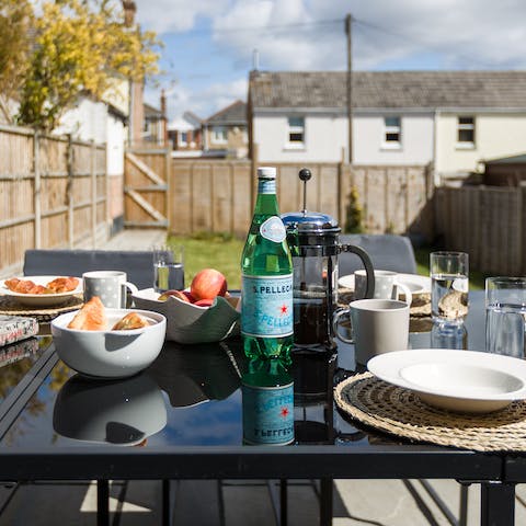 Enjoy breakfast on the patio when the sun comes out