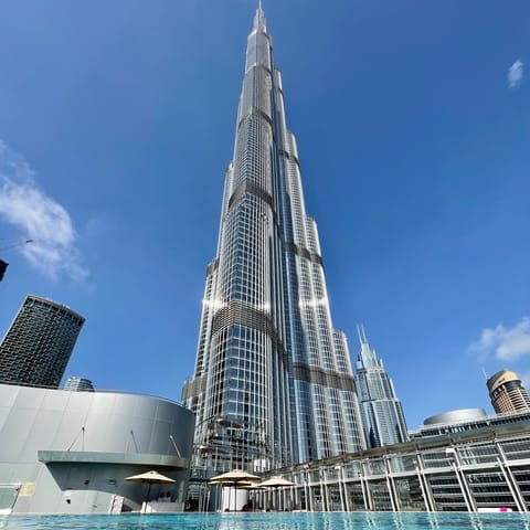 Admire the iconic Burj Khakifa, just a short walk away
