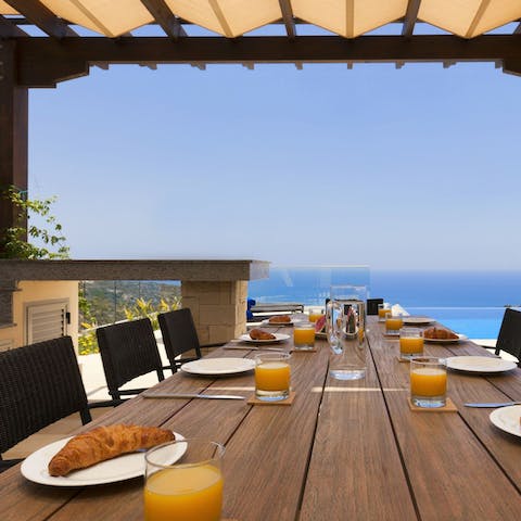 Wake up to a fresh-baked breakfast and Mediterranean Sea views