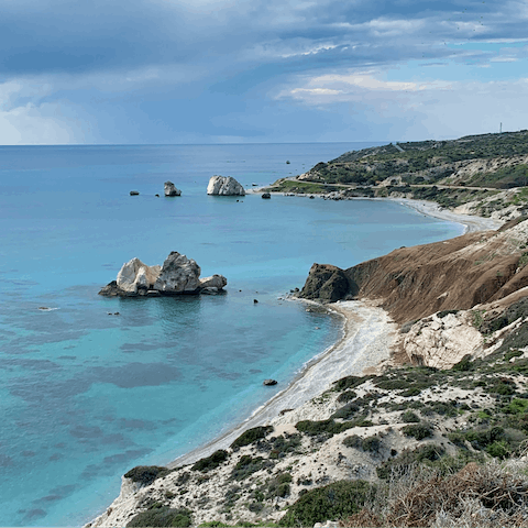Stay in the heart of the Paphos district, just a seven-minute drive from Aphrodite's Rock