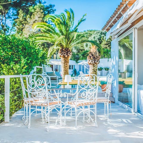 Tuck into alfresco lunches on the patio