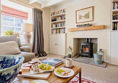 Cosy up with a good book in front of the log burner