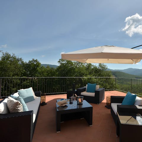 Uncork a bottle of local Chianti wine and watch a sunset from the terrace
