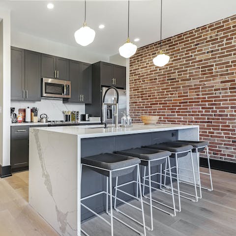 Rustle up breakfast in the contemporary kitchen