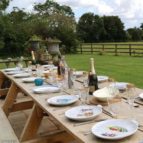 Gather friends and family to dine alfresco on the patio