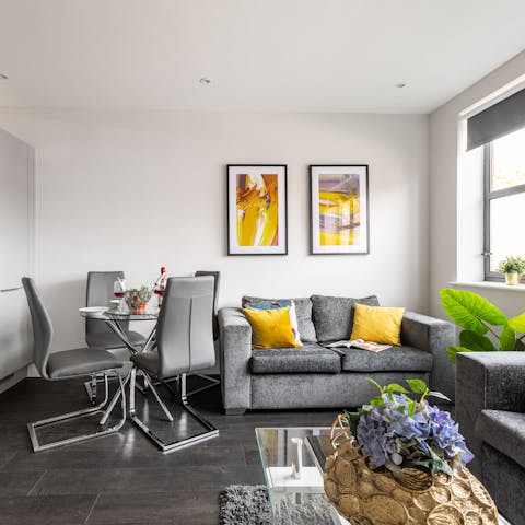 Chill out in the bright and welcoming living and dining space