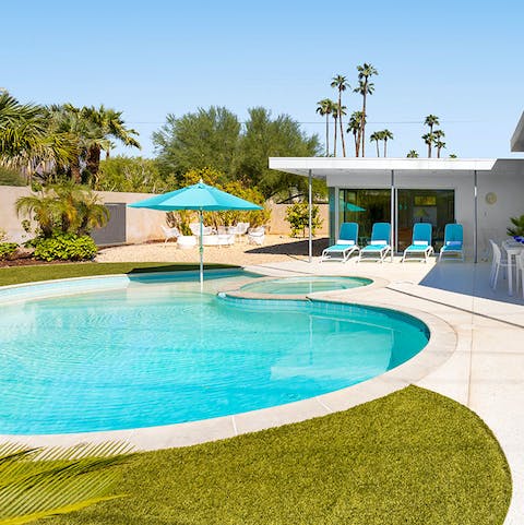 Cool off from the Cali sunshine in the private pool