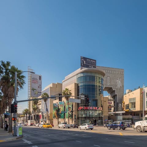 Go out and explore Hollywood's most iconic sights like the Walk of Fame, just a fifteen-minute walk away