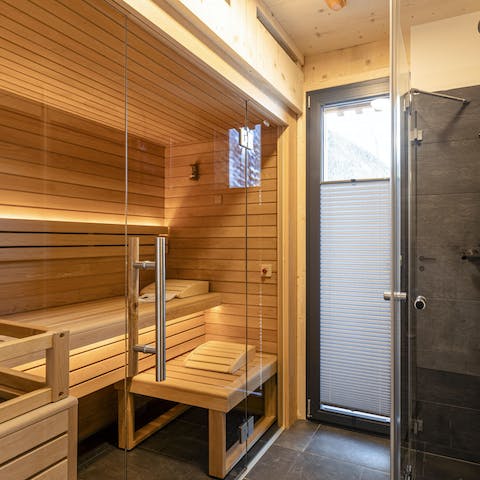 Indulge in a post-ski sauna session to sooth sore muscles