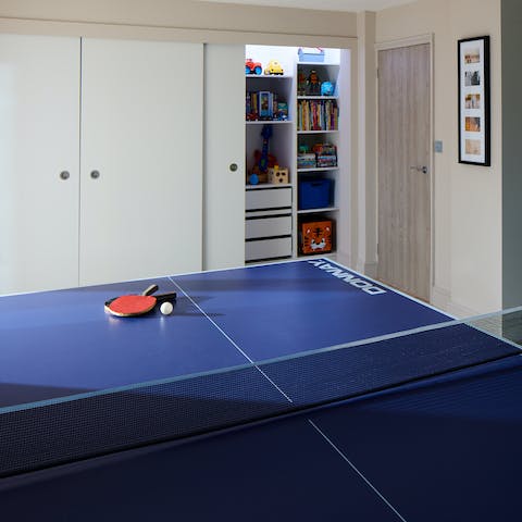 Challenge an opponent to a friendly game of table tennis