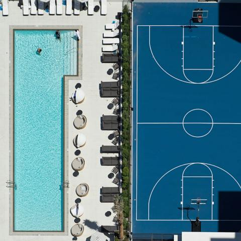 Choosing hoops? Or a swim? It's all on-site