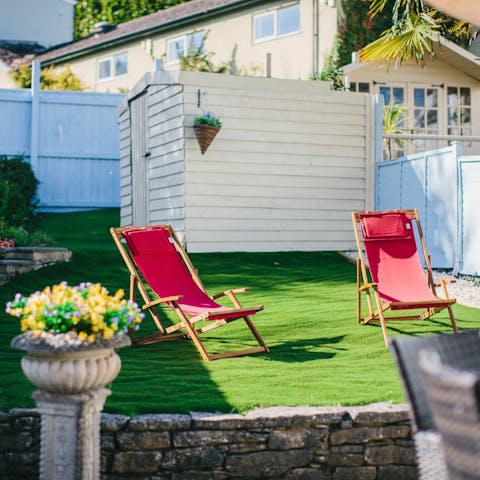 Lie back in a deckchair and catch some rays when the sun is shining